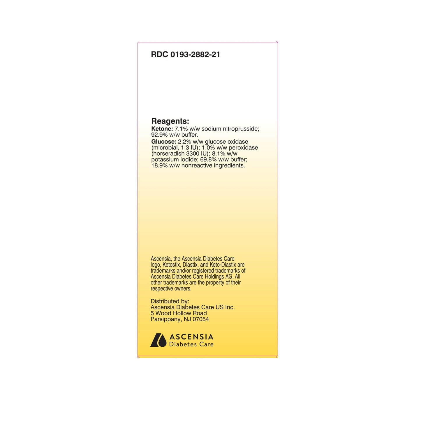 Keto-Diastix® Urinalysis Reagent Strips, Ketone test