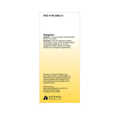 Keto-Diastix® Urinalysis Reagent Strips, Ketone test