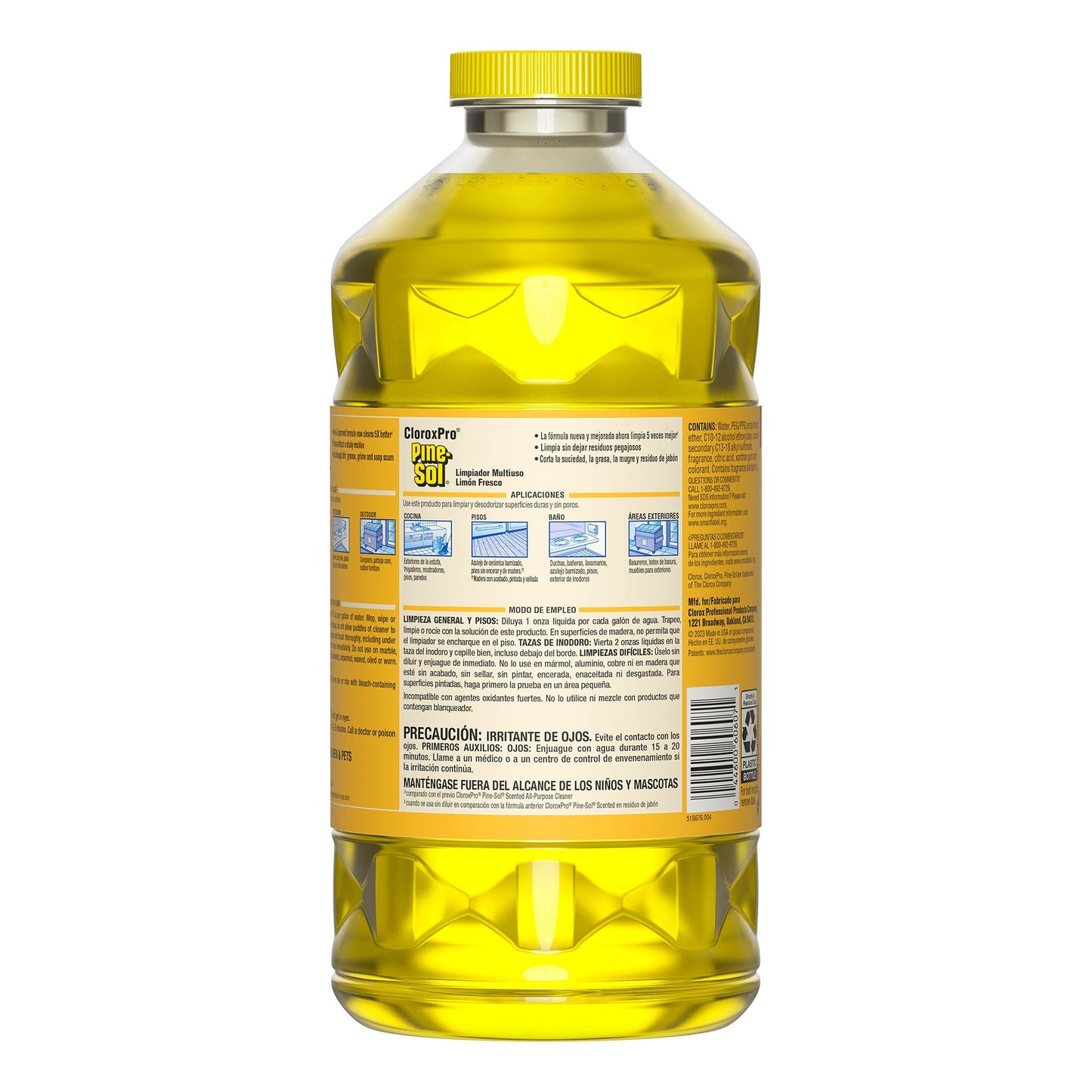 Pine-Sol Surface Disinfectant Cleaner Manual Pour Liquid Bottle Lemon Scent