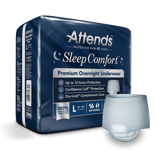 Attends® Sleep Comfort Premium Overnight Underwear, 44 – 58 Inches