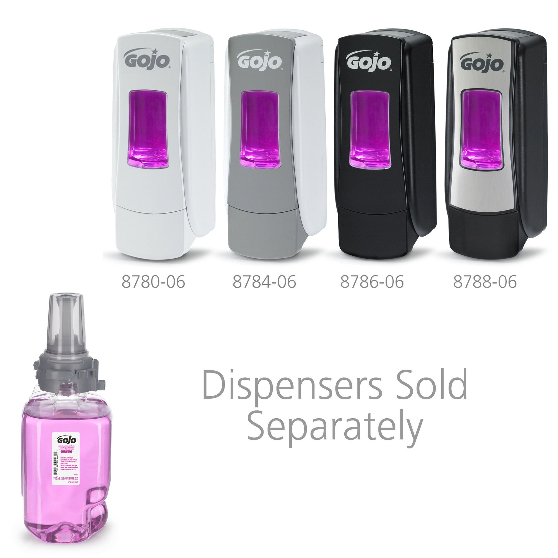 Gojo® Antibacterial Foam Handwash, Plum Scent, Refill for ADX-7™ Dispenser