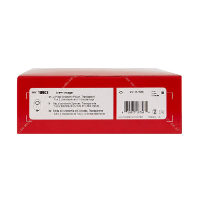 New Image™ Two-Piece Transparent Urostomy Pouch, Flange, Red Match