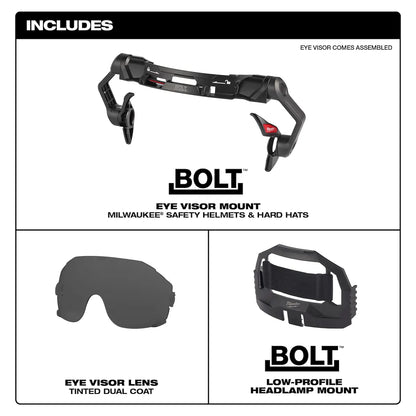 Milwaukee BOLT Eye Visor - Tinted Dual Coat Lens (Compatible with Safety Helmets & Hard Hats) 48-73-1415