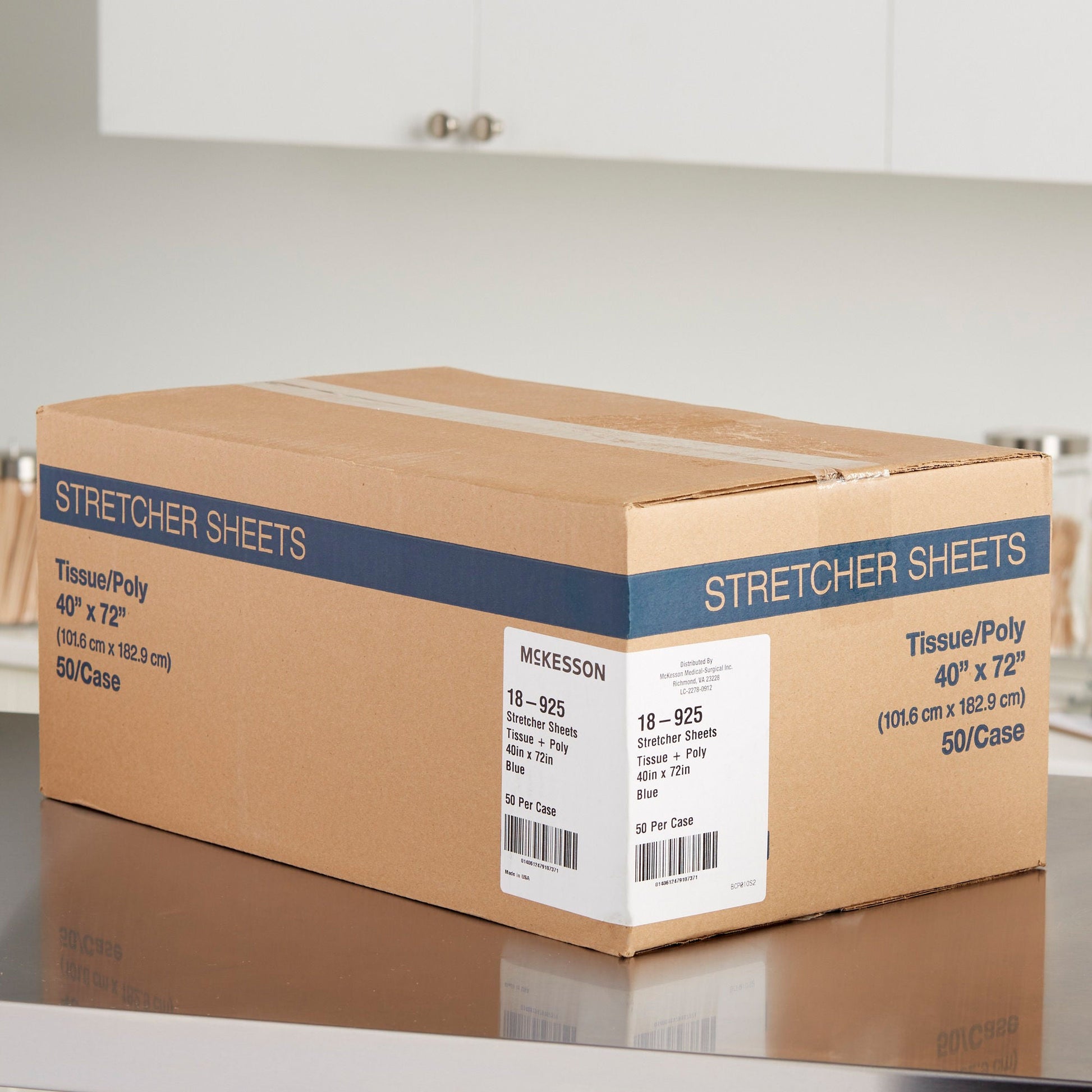 McKesson Blue Flat Stretcher Sheet