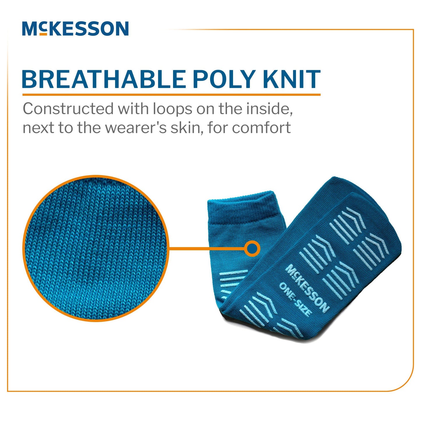 McKesson Slipper Socks, Single Tread, One Size Fits Most, Teal