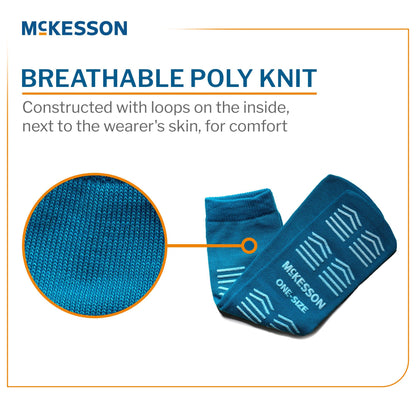 McKesson Slipper Socks, Single Tread, One Size Fits Most, Teal