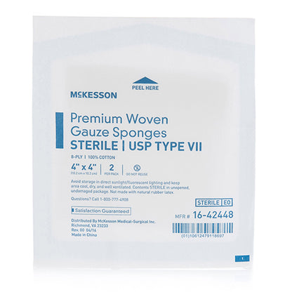 McKesson Sterile USP Type VII Gauze Sponge, Eight Ply
