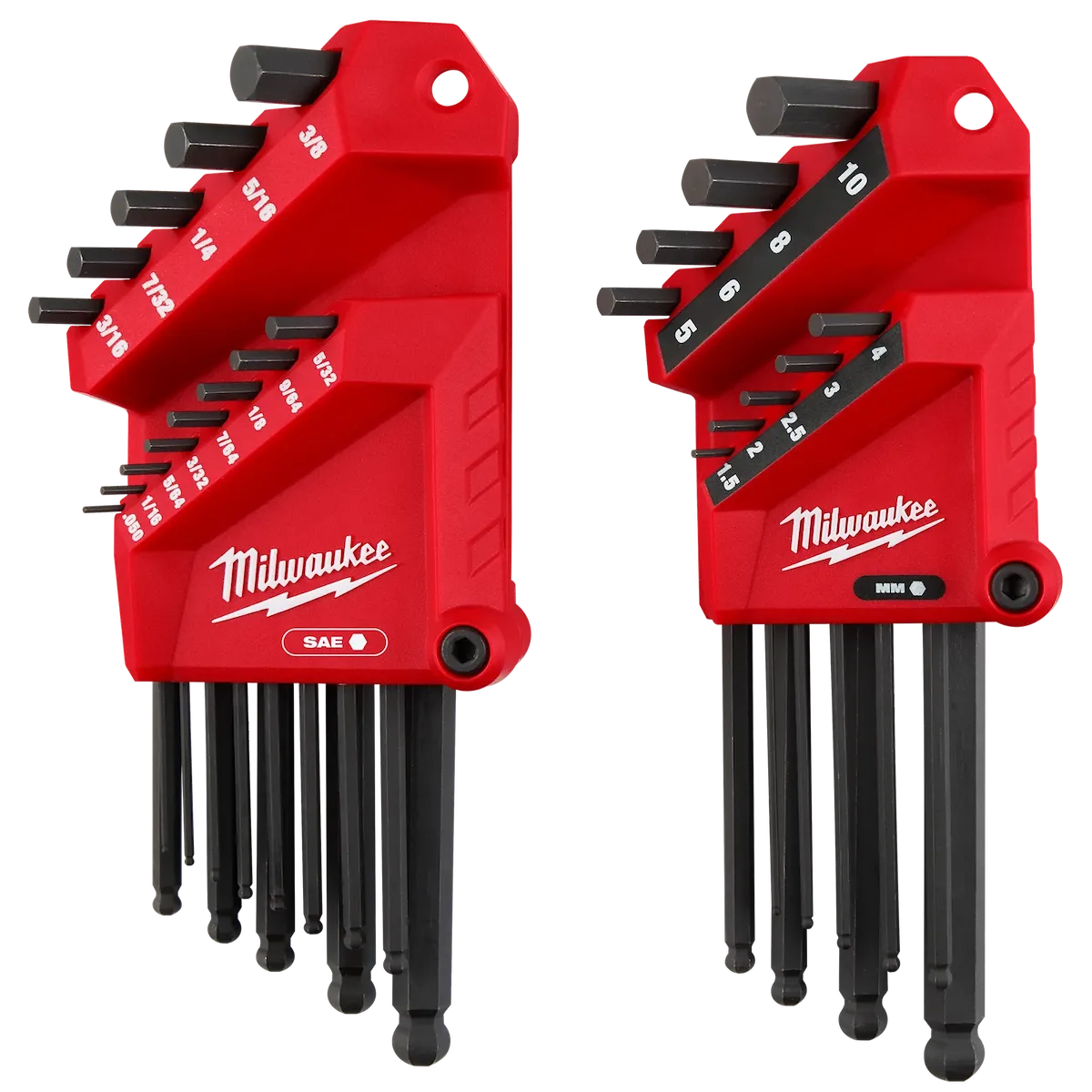 Milwaukee 22-Key Ball End L-Style Hex Key Set - SAE/Metric 48-22-2187 | 22-Piece