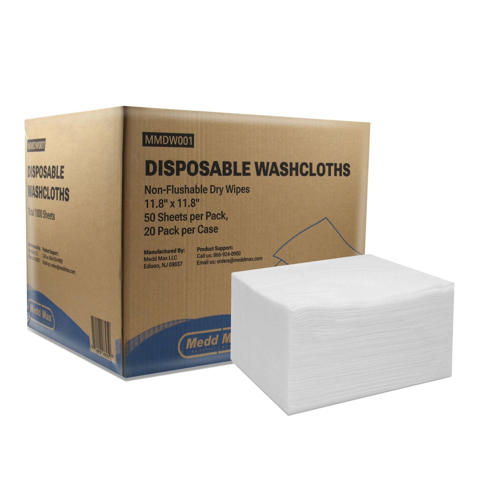 Medd Max Washcloth White Disposable