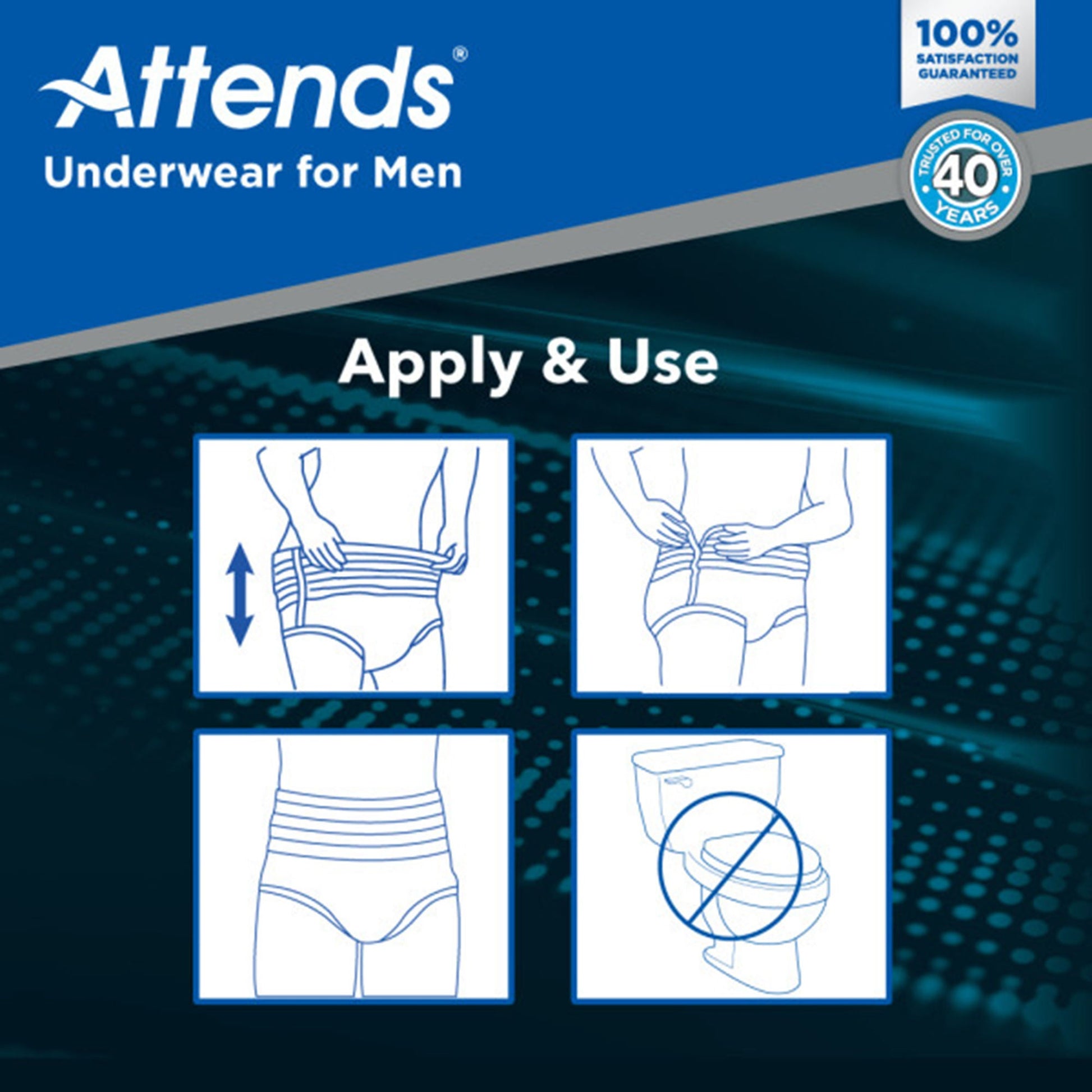 Attends® for Men Absorbent Underwear, Heavy Absorbency