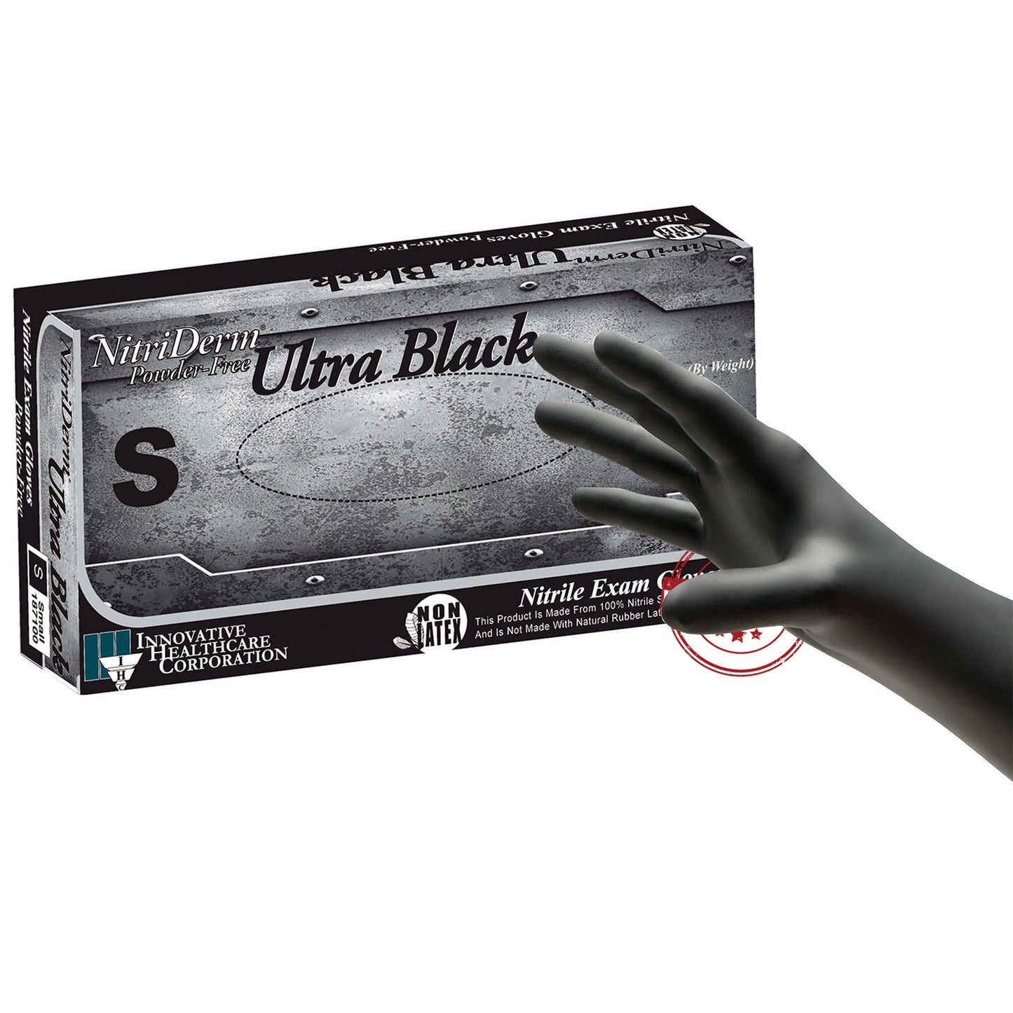 NitriDerm® Ultra Black Nitrile Exam Gloves, Black
