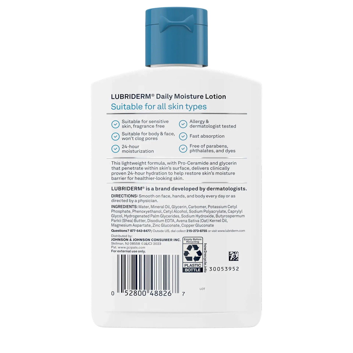 Lubriderm® Daily Moisture Lotion Unscented, Pump Bottle