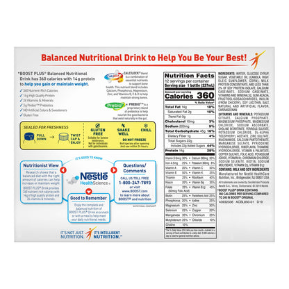 Boost® Plus Strawberry Balanced Nutritional Drink, Bottle