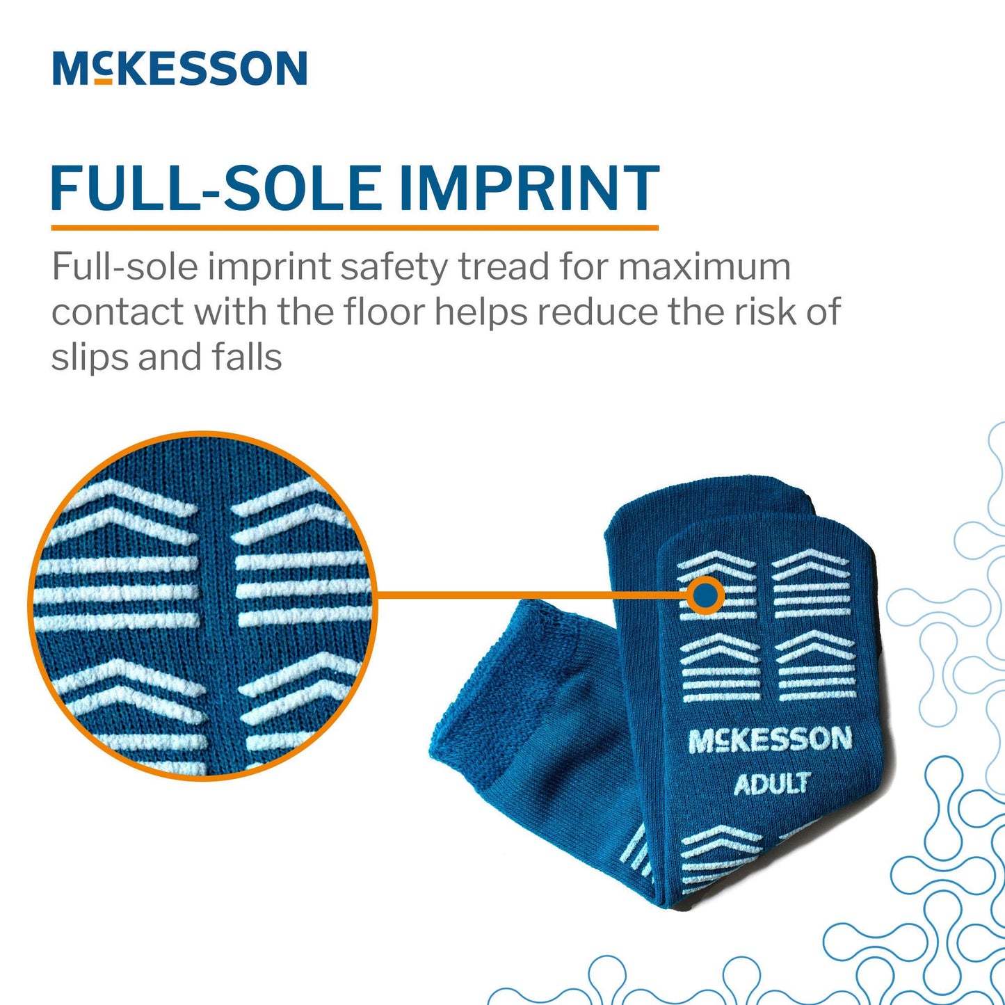 McKesson Slipper Socks, Single Tread, Adult, Teal