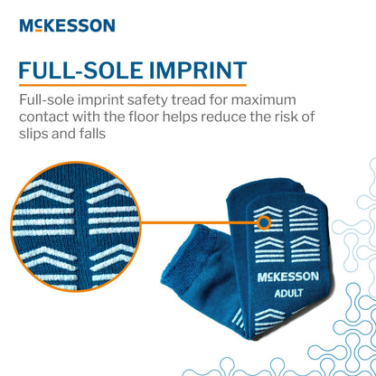 McKesson Slipper Socks, Single Tread, Adult, Teal