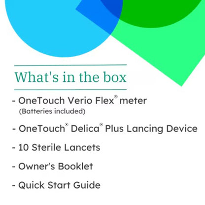 OneTouch Verio Flex Blood Glucose Meter 5 Seconds 500 Test Results Requires Coding