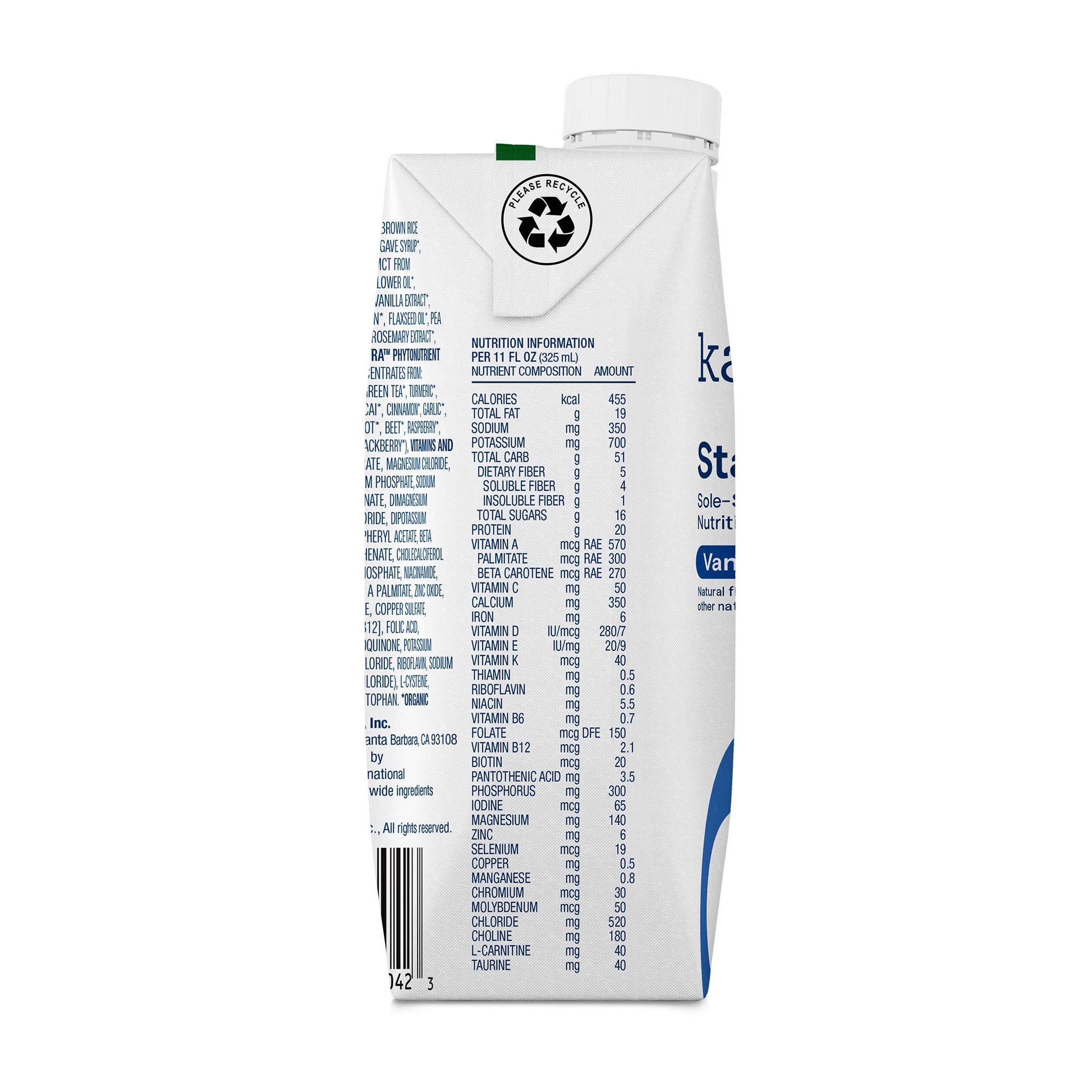 Kate Farms® Standard 1.4 Vanilla Sole-Source Nutrition Formula, Carton