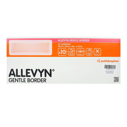 Allevyn Gentle Border Foam Dressing With Border Film Backing Silicone Gel Adhesive Rectangle