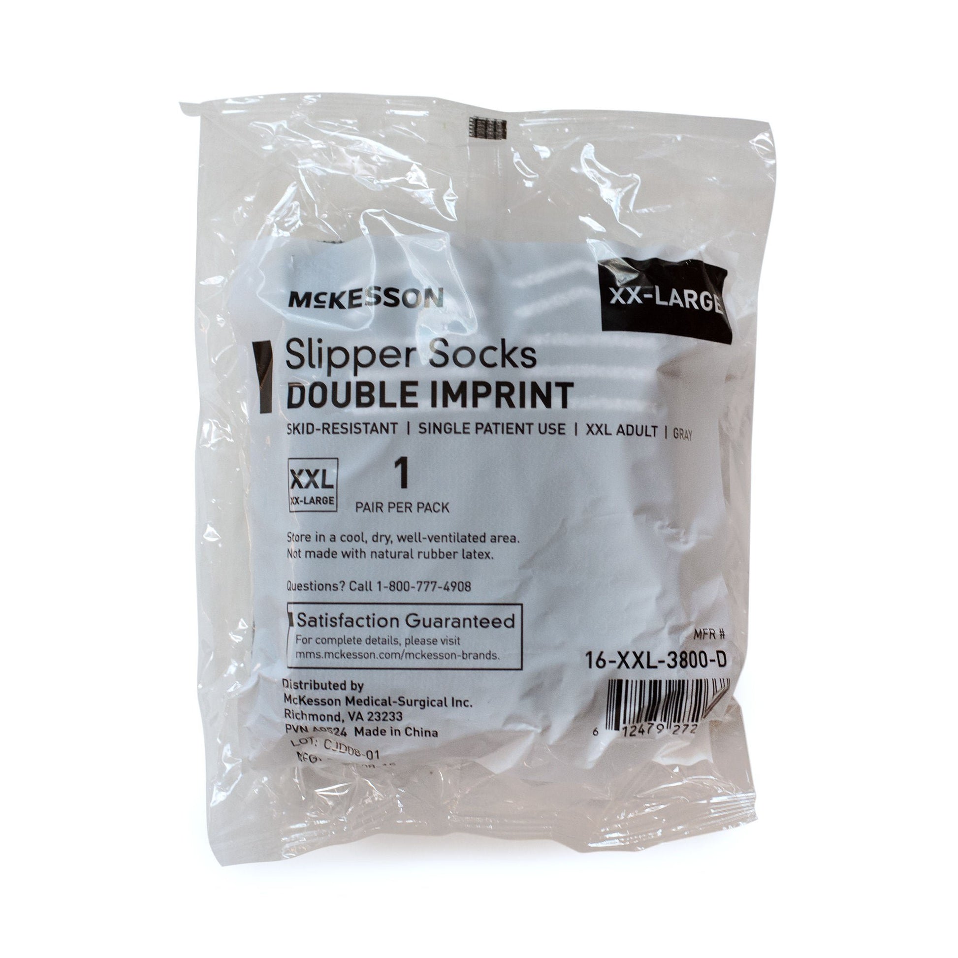 McKesson Slipper Socks, Double Tread, 2X-Large, Gray