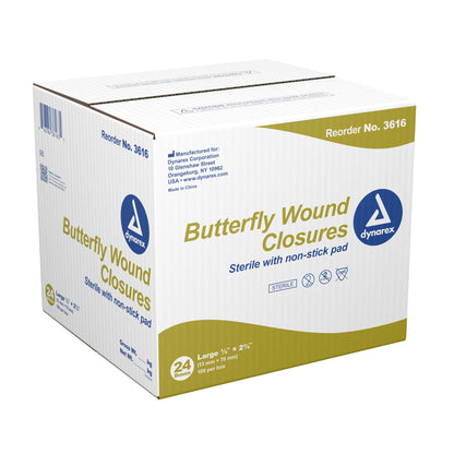 dynarex® Butterfly Wound Closure Strip, 0.5 by 2.75 Inches