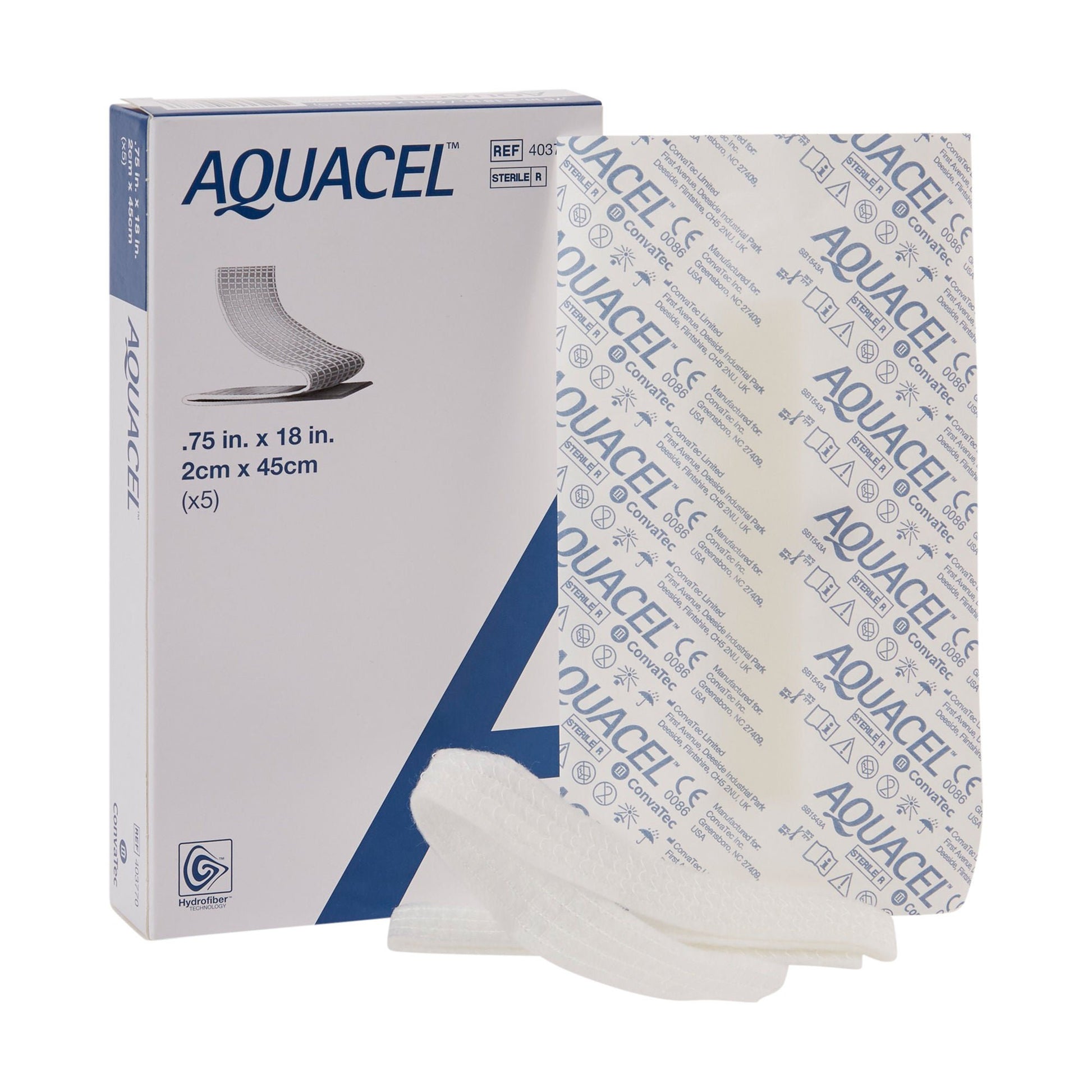 Aquacel® Ribbon Hydrofiber Gelling Fiber Wound Dressing, ¾ x