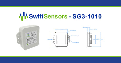 Swift Sensors SG3-1010 gateway dimensions and mounting drawing