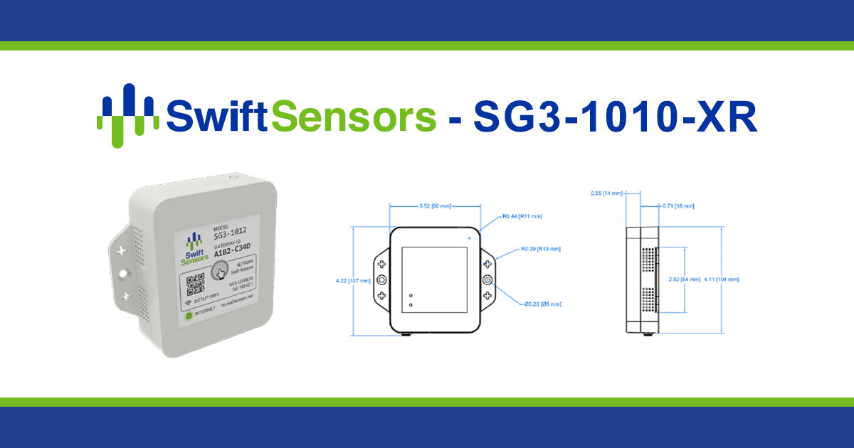 Swift Sensors SG3-1010-XR dimensions and mounting drawing