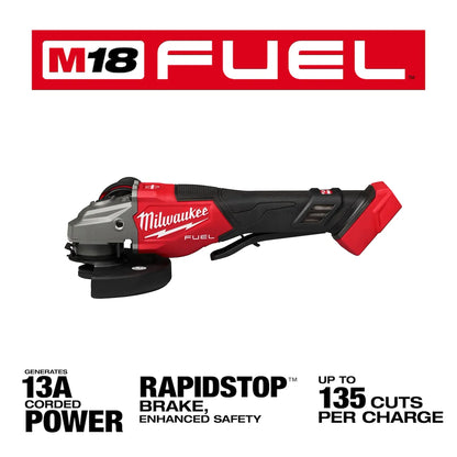 Milwaukee M18 FUEL 4-1/2"-6" Braking Grinder, Paddle Switch 3670-20 | M18 Battery, Glass Filled Nylon