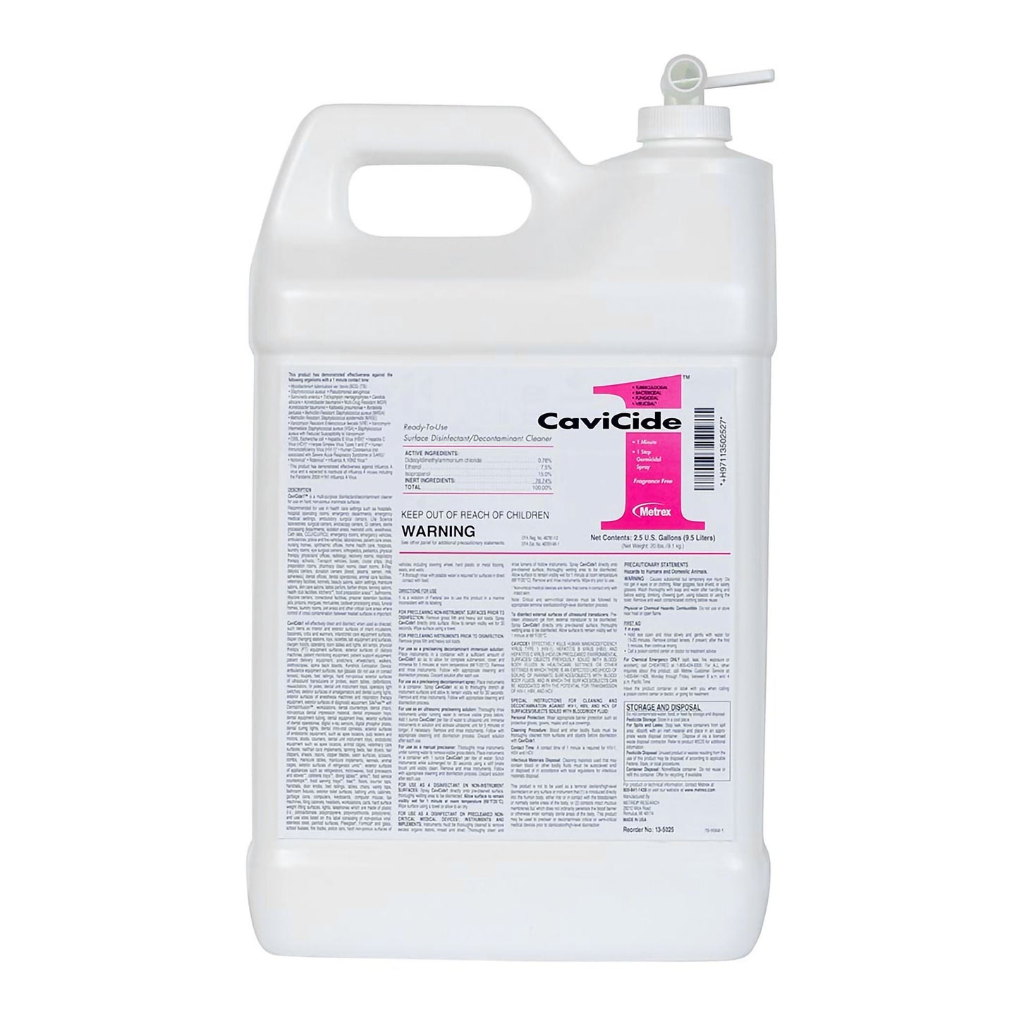 CaviCide1 Surface Disinfectant Cleaner Alcohol Based Manual Pour Liquid Jug Alcohol Scent