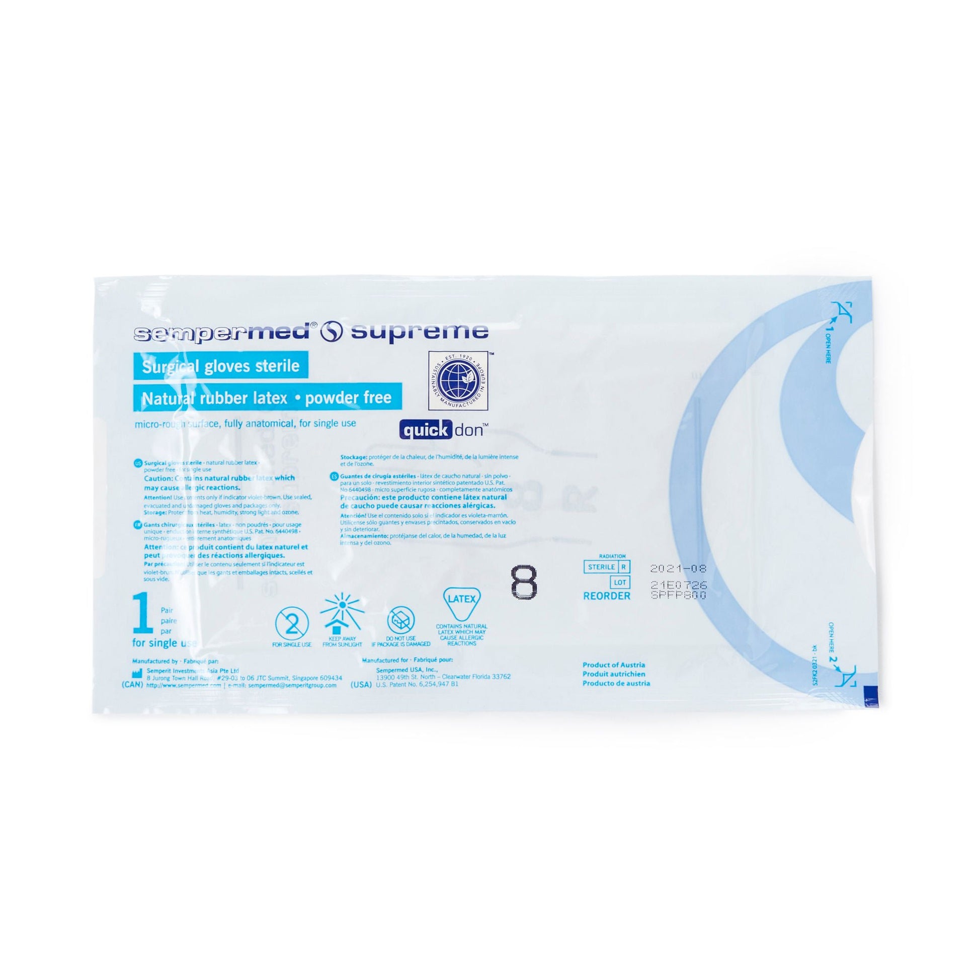 Sterile Sempermed® Supreme Latex Surgical Gloves, Ivory - view 4