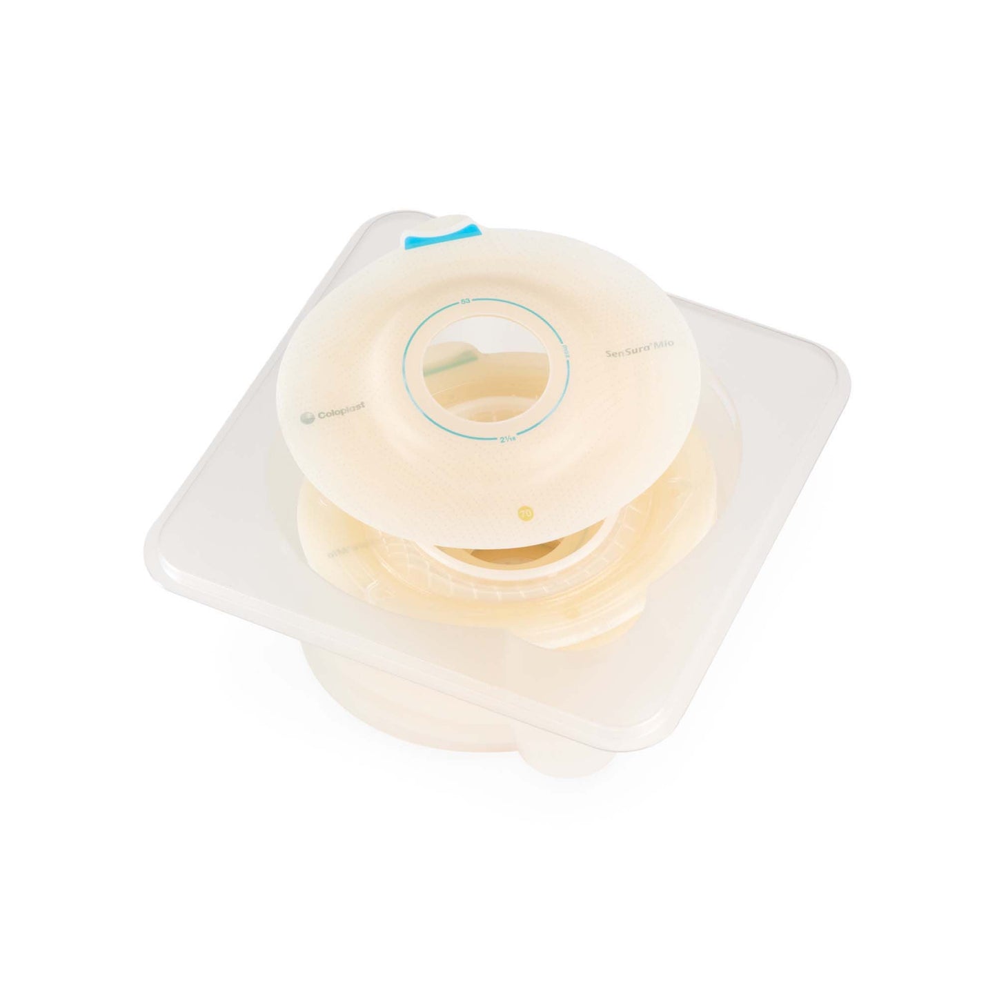 SenSura® Mio Click Convex Deep Ostomy Barrier, Stoma Opening, Blue Match