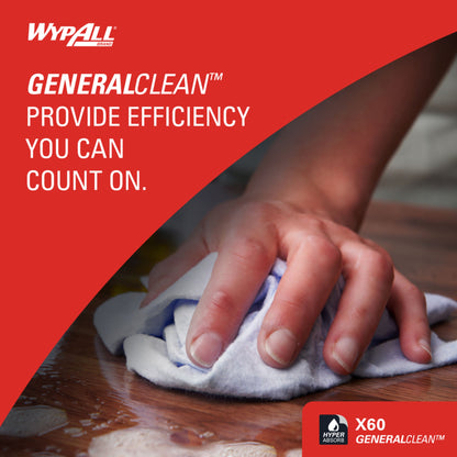 WypAll GeneralClean X60 Multipurpose Task Wipe 118 Count Dispenser Box NonSterile Disposable