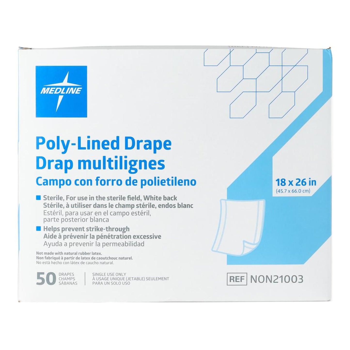 Medline General Purpose Drape Poly Lined Towel Drape 18 W X Inch