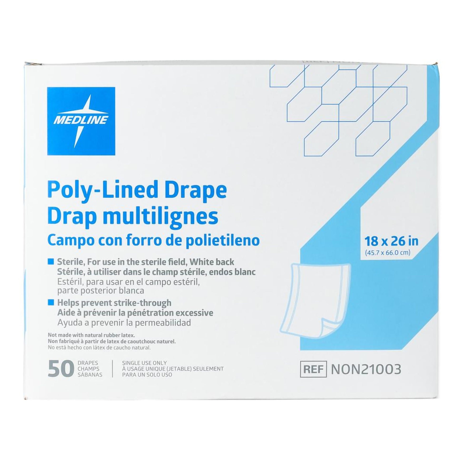 Medline General Purpose Drape Poly Lined Towel Drape 18 W X Inch