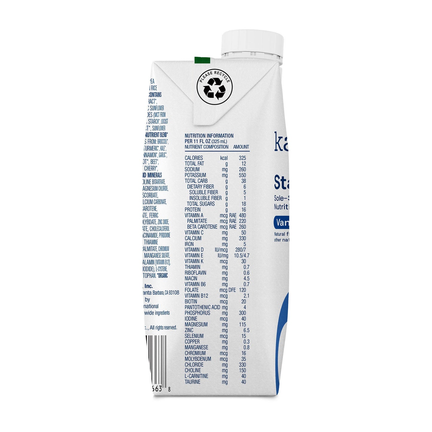 Kate Farms® Standard 1.0 Vanilla Sole-Source Nutrition Formula, carton