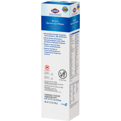Clorox Healthcare® Bleach Germicidal Wipes, Individual Packets, .