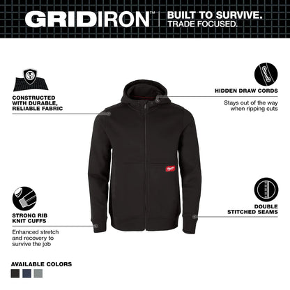 Milwaukee GRIDIRON Full-Zip Hoodie M250B
