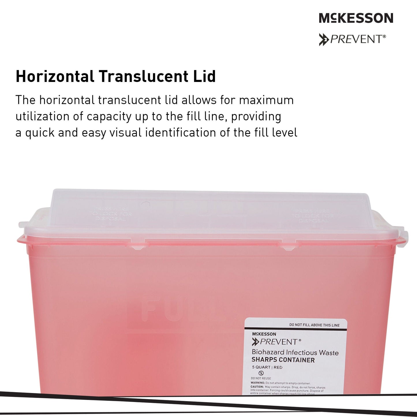 McKesson Prevent® Red Sharps Container, 1.25 Gallon