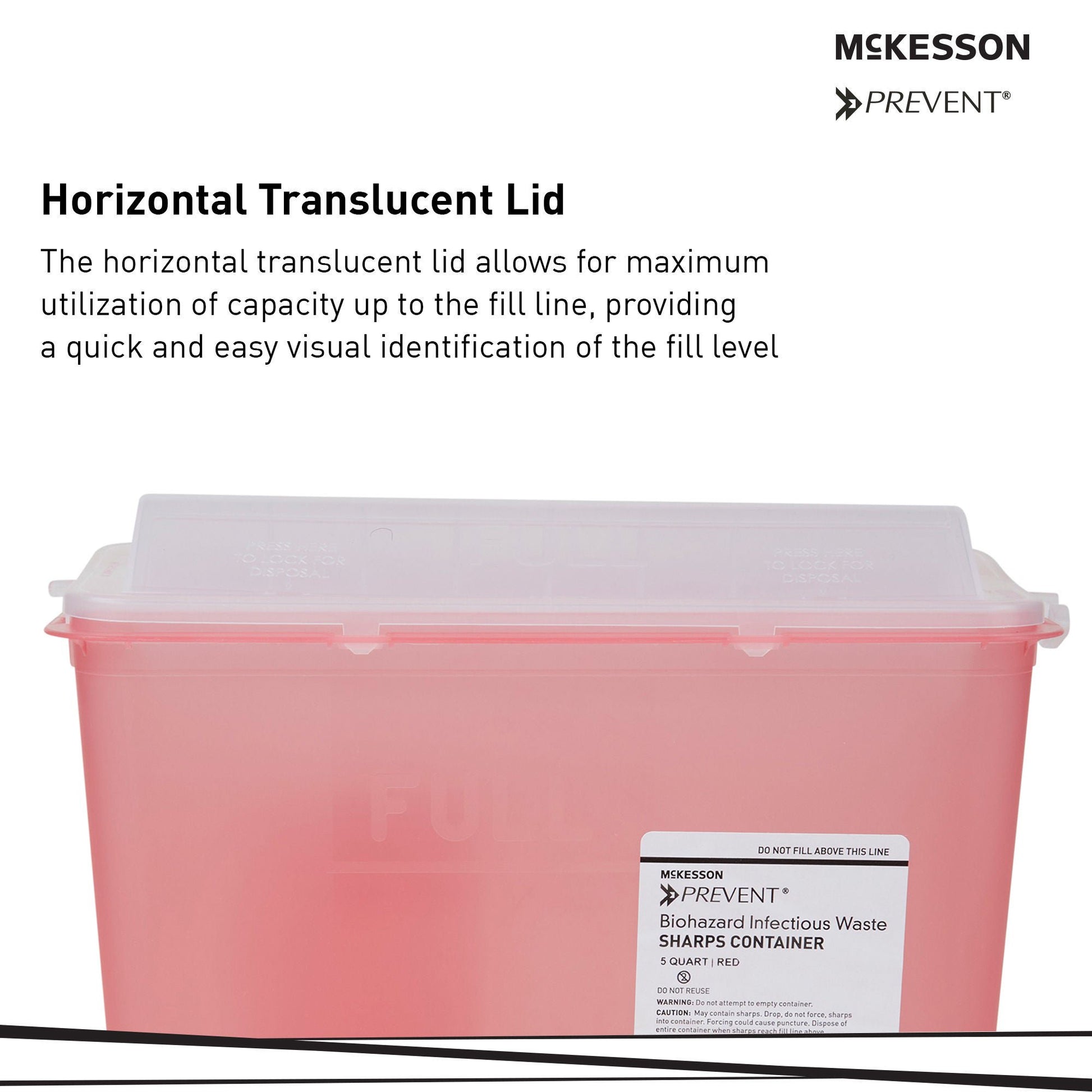 McKesson Prevent® Red Sharps Container, 1.25 Gallon