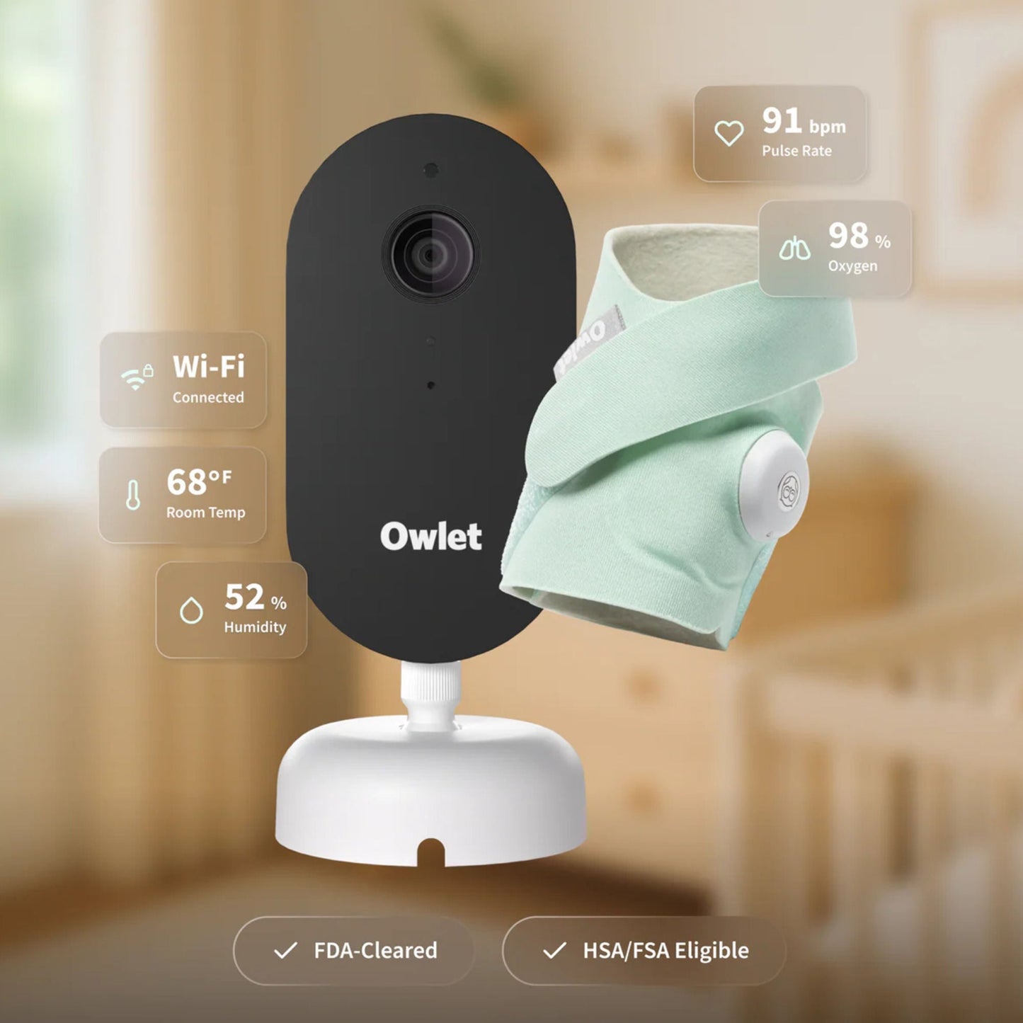 Owlet Dream Duo Baby Monitoring System Mint