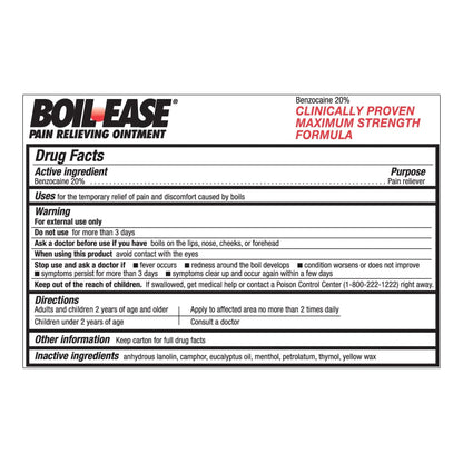 Boil Ease® Benzocaine Topical Pain Relief, Tube