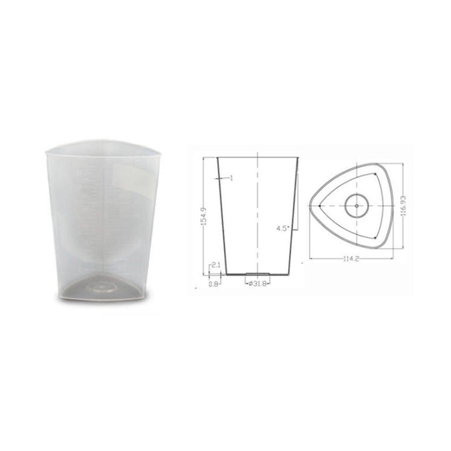 OakRidge Translucent Graduated Beaker