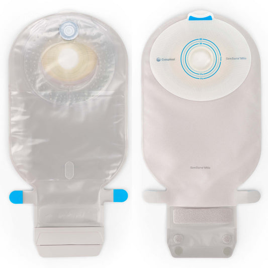 SenSura® Mio Flat 1-Piece Transparent Ostomy Pouch, 28mm Stoma