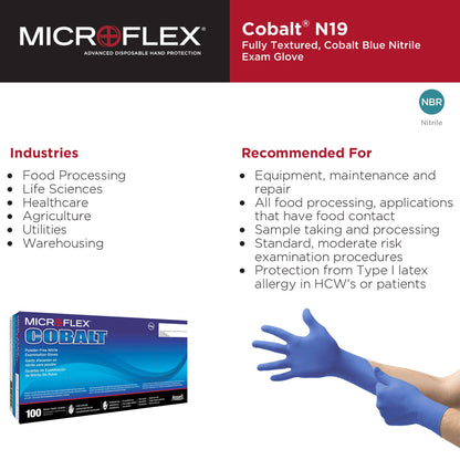 MICROFLEX® Cobalt® Nitrile Exam Gloves, Blue - view 4