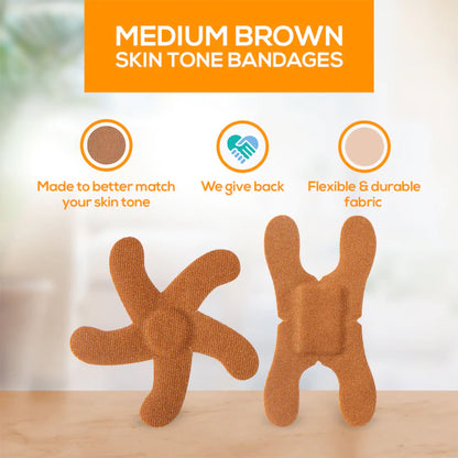 TruColour® Brown Adhesive Strip, Knuckle / Fingertip