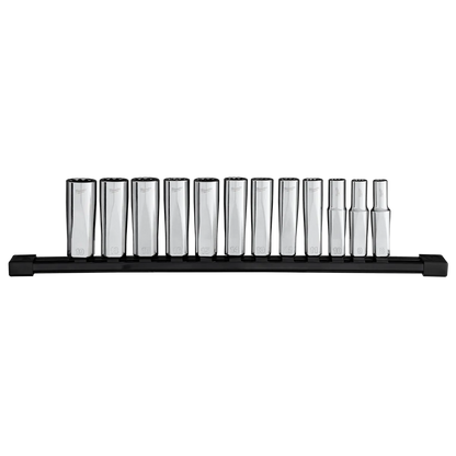 Milwaukee 12pc 3/8” Drive 12-Point Deep Well Metric Socket Set 48-22-9521 | Chrome Vanadium Steel