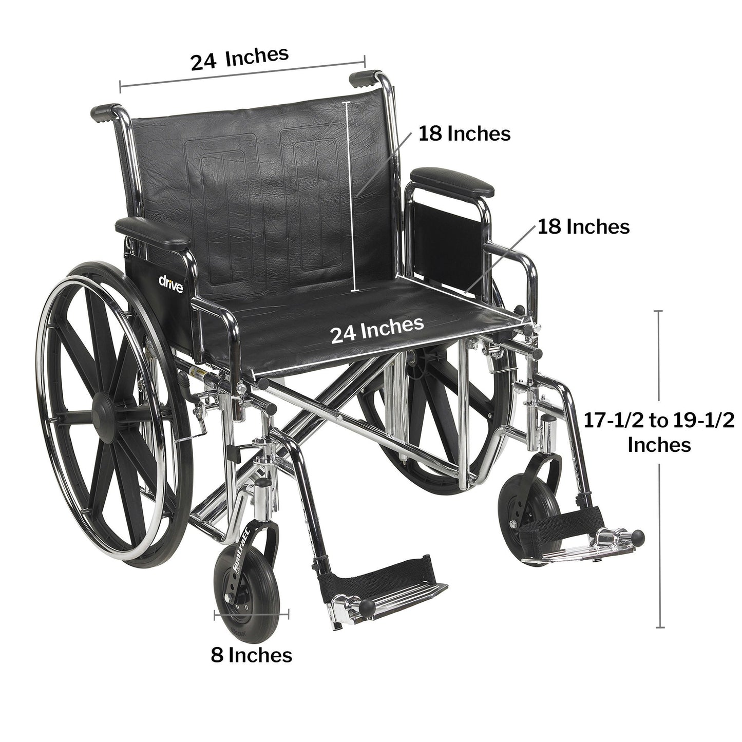 McKesson Bariatric Wheelchair, 24-Inch Seat Width