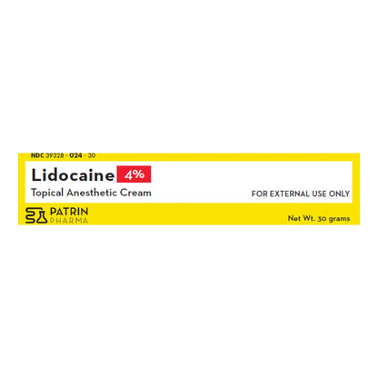 Patrin Pharma 4% Lidocaine Topical Anesthetic Cream