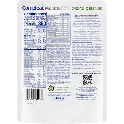 Compleat Pediatric Organic Blends Pediatric Oral Supplement Chicken Garden Flavor Pouch Liquid Plant Based
