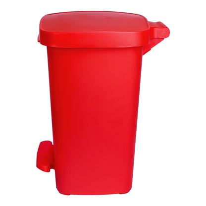 McKesson Waste Can with Step-On Pedal, Plastic, Red, x 18.9 Inch